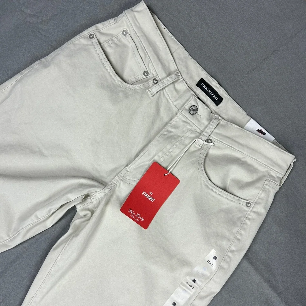 Lucky Brand 223 Straight Advanced Stretch Jeans Mens 31x32 Beige